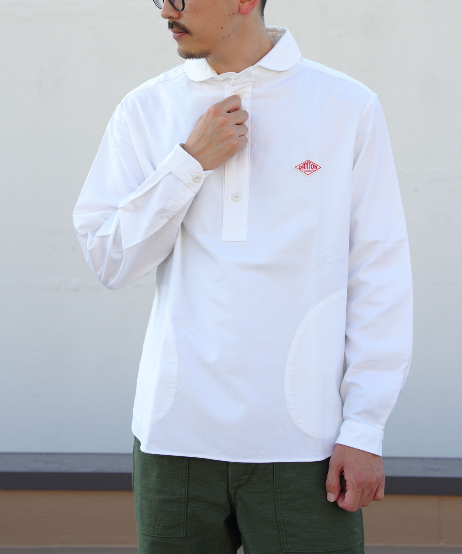 DANTON/ダントン　ラウンドカラープルオーバーシャツロングスリーブ　ROUND COLLAR P.O SHIRT LONGSLEEVE（メンズ）　DT-B0282 SOX